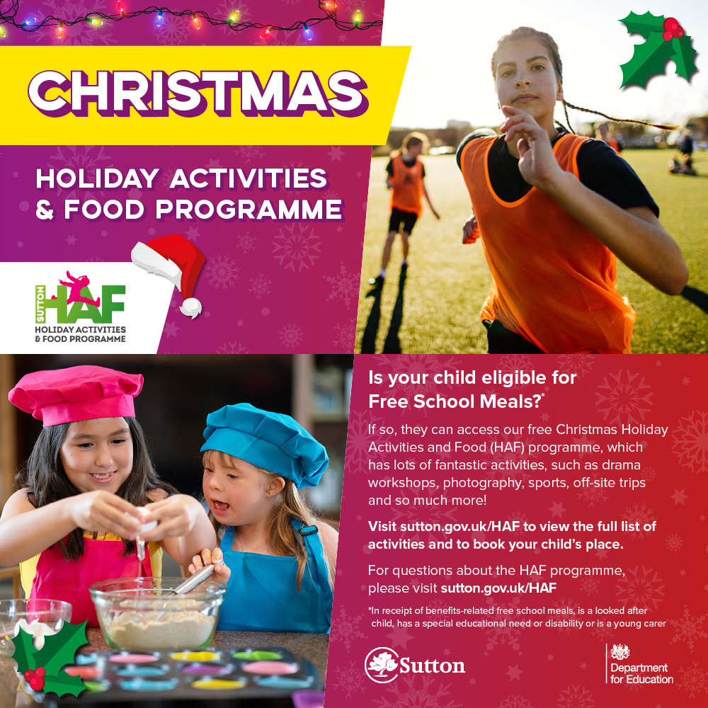 Christmas Holiday Activities and Food programme poster