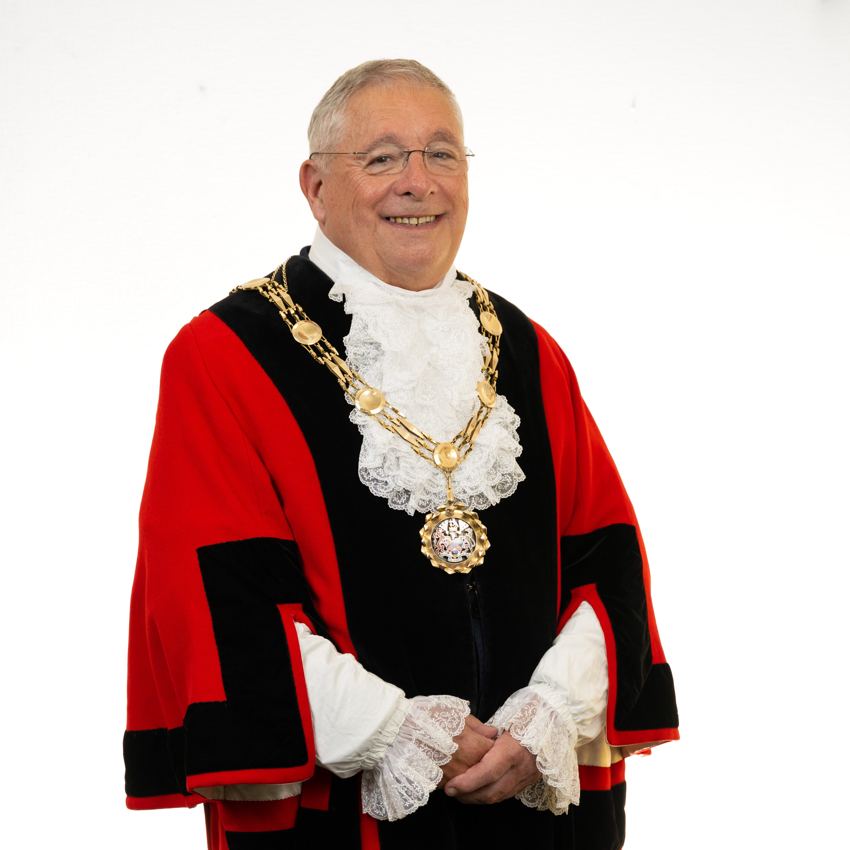Mayor of Sutton Cllr Colin Stears dressed in robes and chains