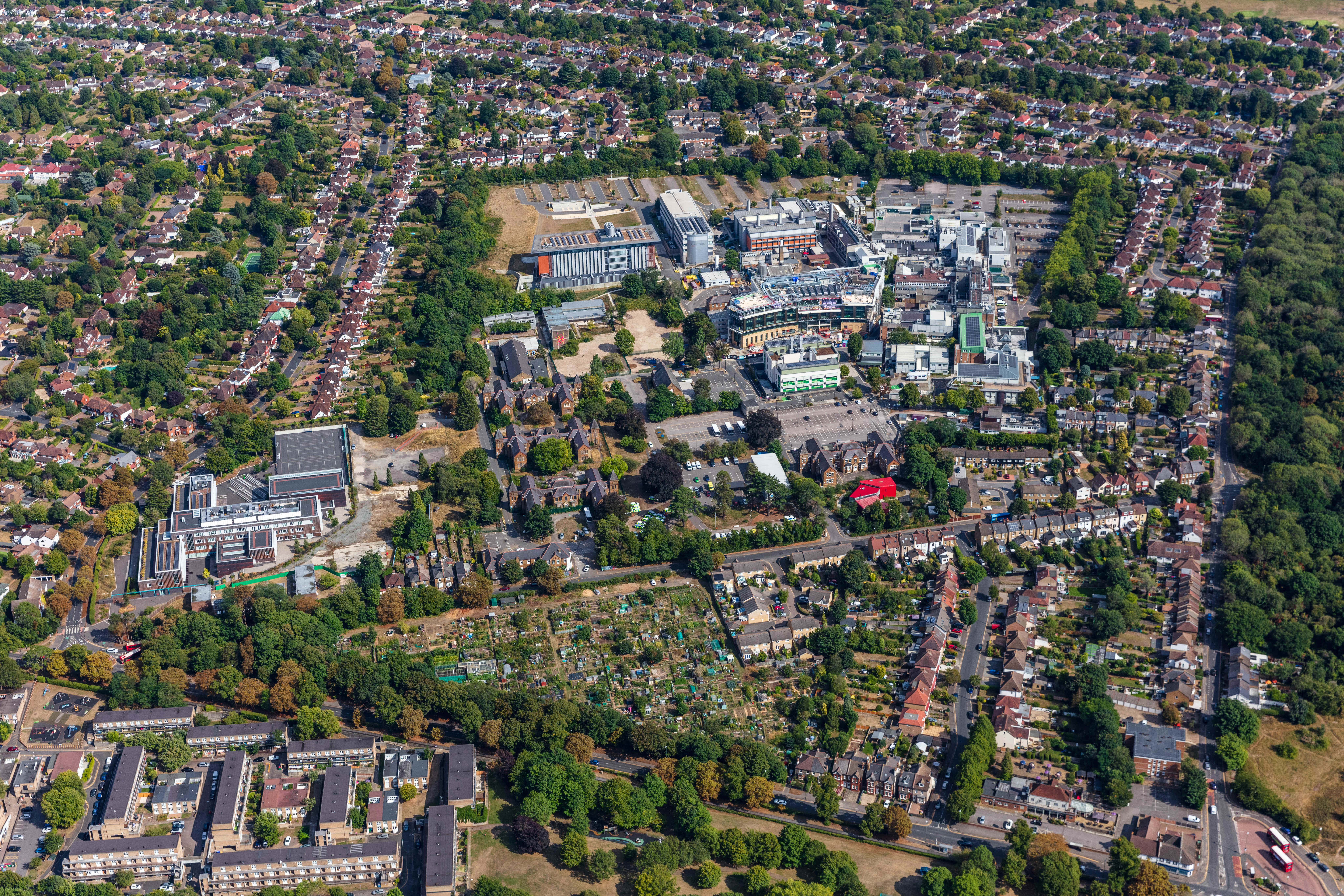 Aerial image of the London Cancer Hub district