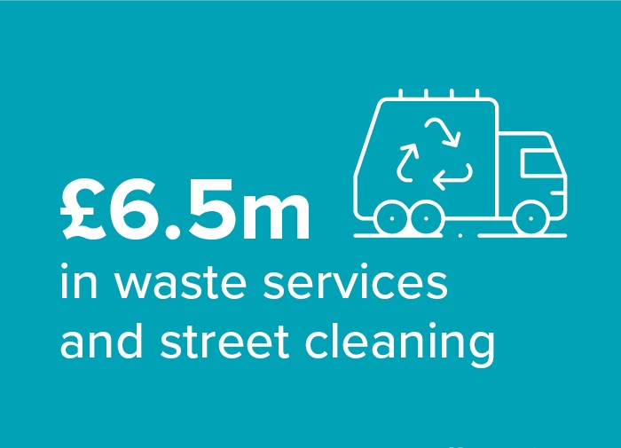 £6.5million in waste services and street cleaning