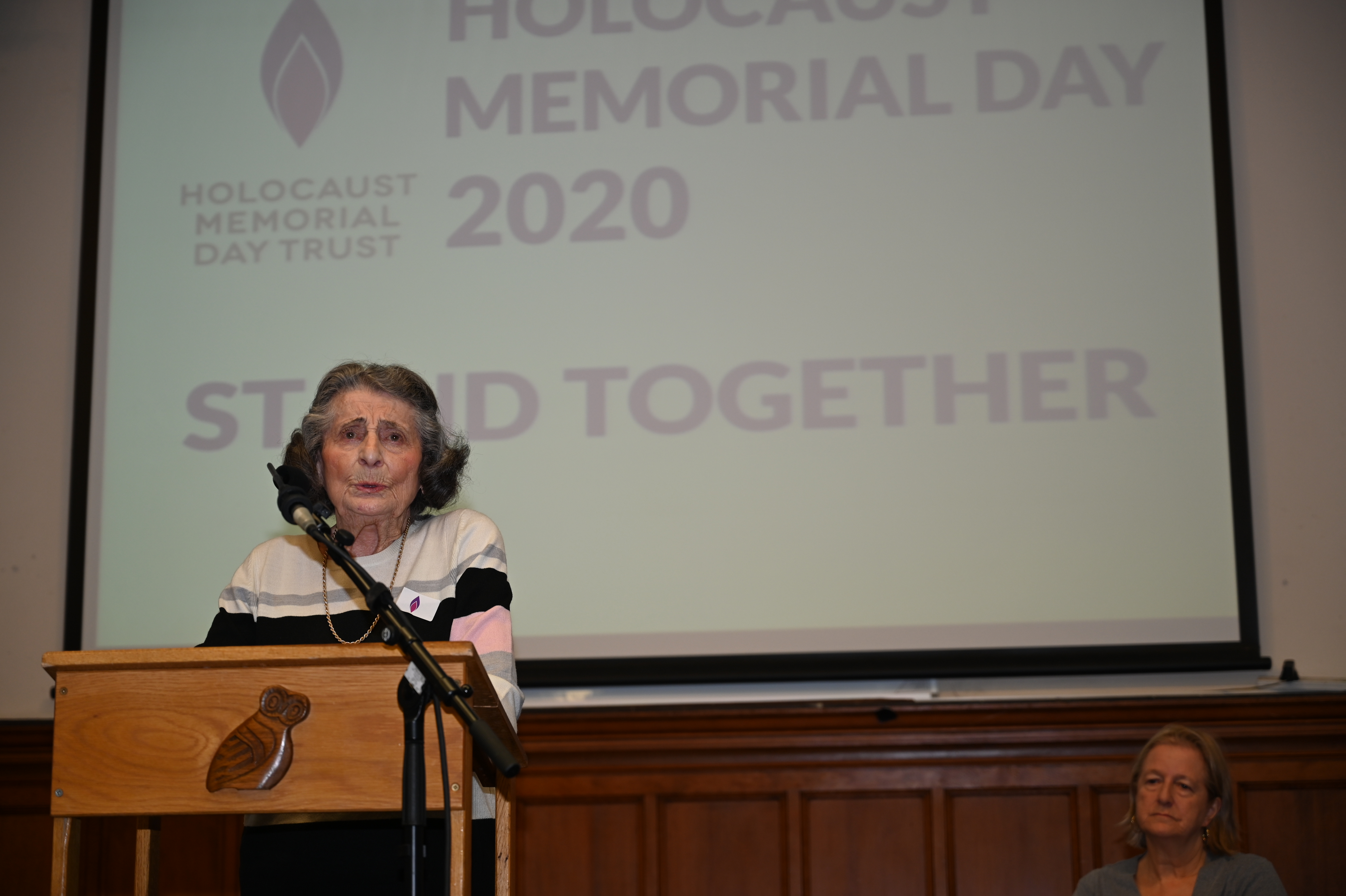 Mrs Eve Gill speaking on Holocaust Memorial Day