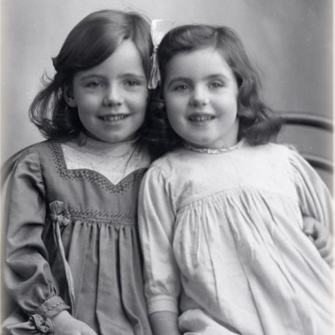A photograph of two young Sutton girls used in the film 1917