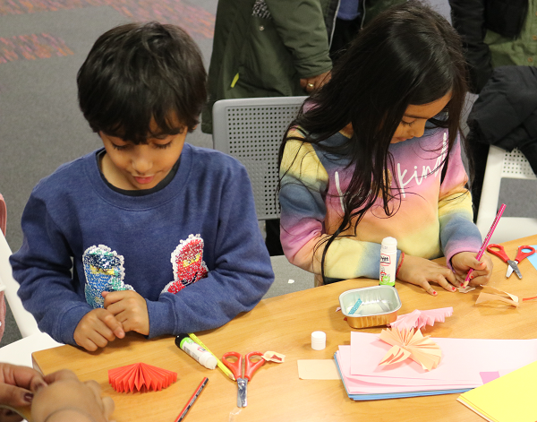Children crafting at Diwali event