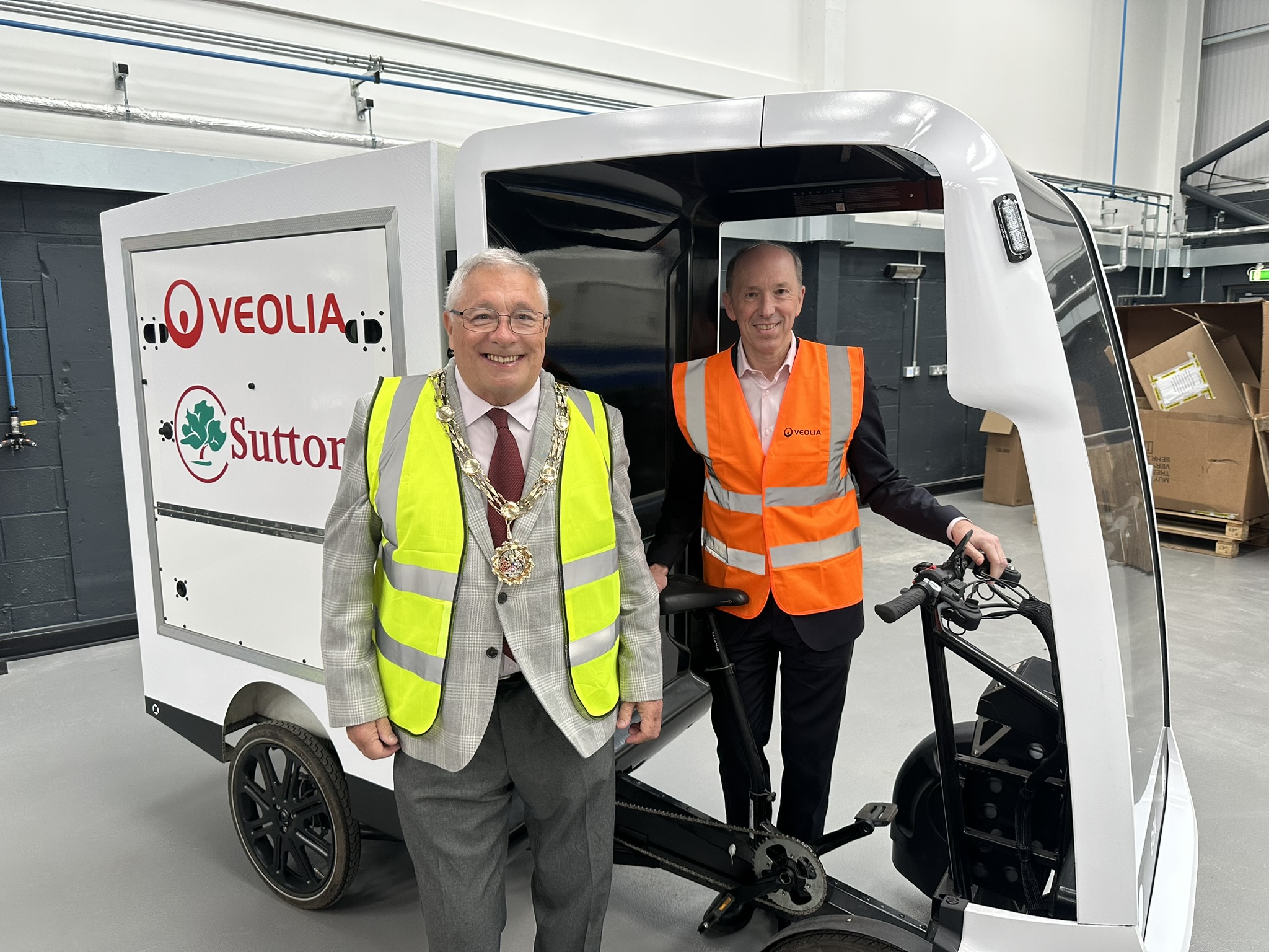 The Mayor of Sutton Councillor Colin Stears at the new waste depot in Beddington