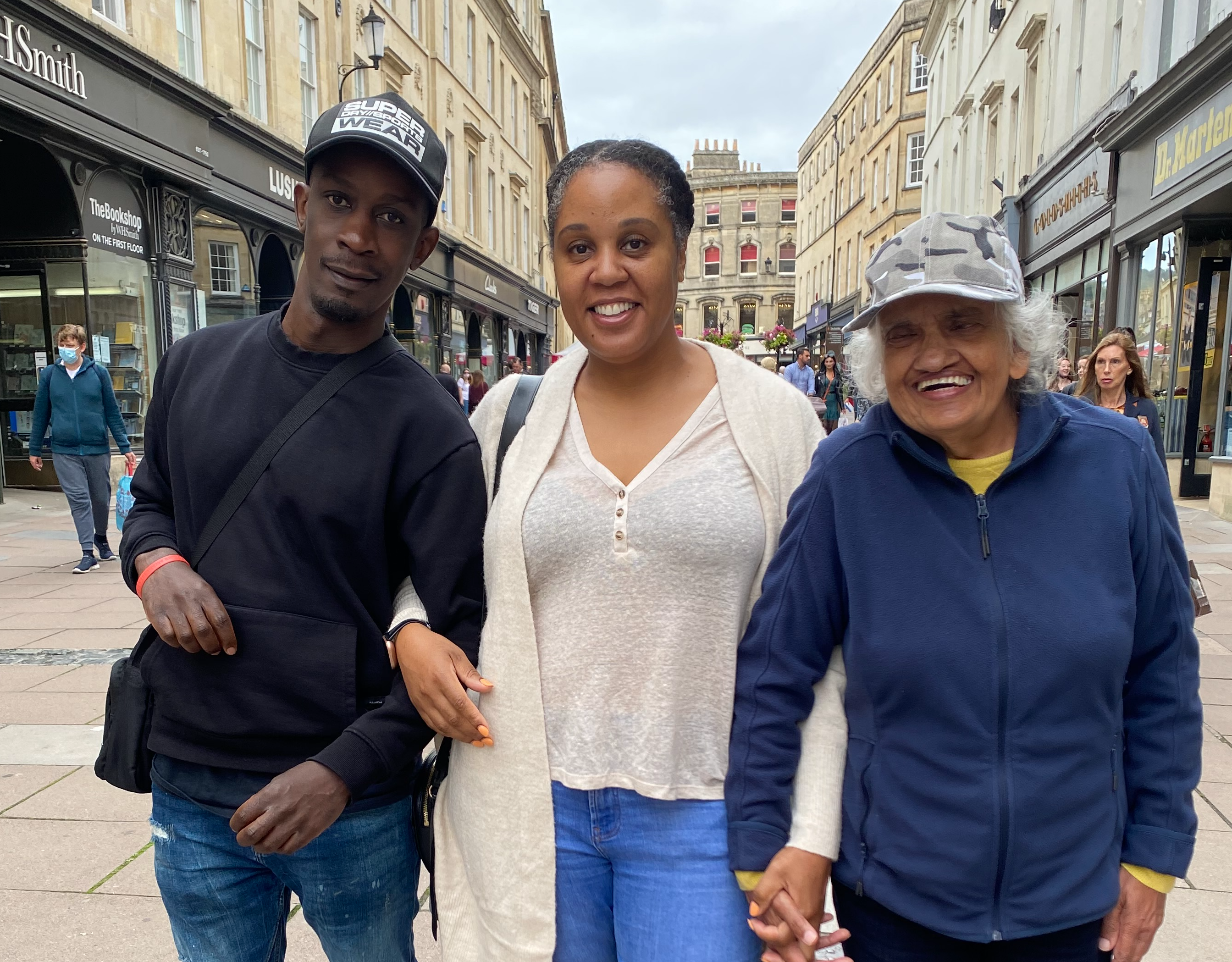 Naazina, Chris and Loudette together in Bath City.