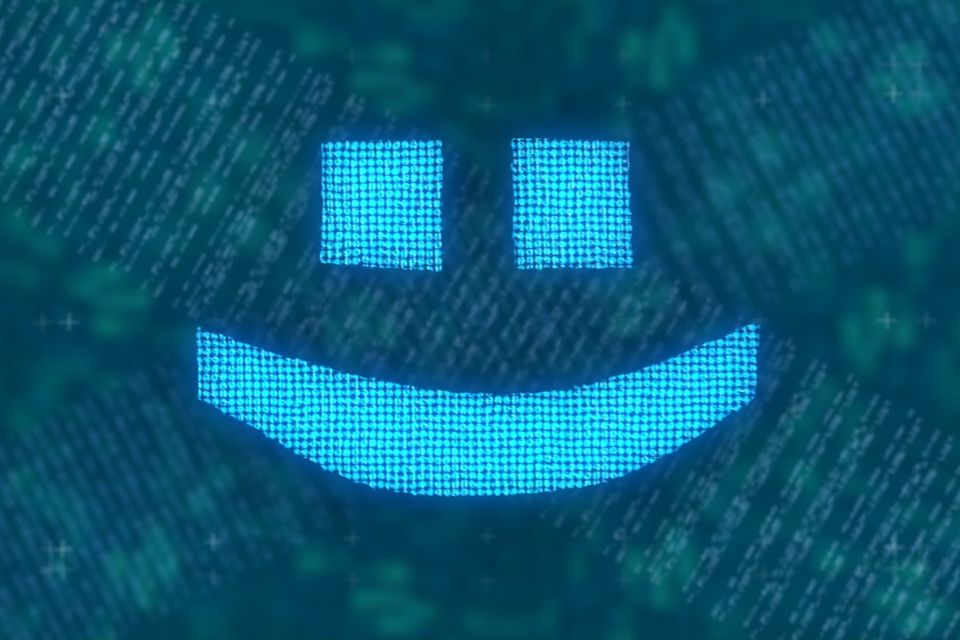 A digital rendition of a smiley face