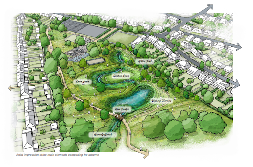 Artist impression of the main elements of the scheme
