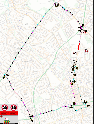 outlining the road closure ,buses and traffic will be diverted from Rose Hill Roundabout, via. the A278 Green Lane, A24 Epsom Road/Stonecot Hill/London Road, A2043 Malden Road and then A232 Cheam Road