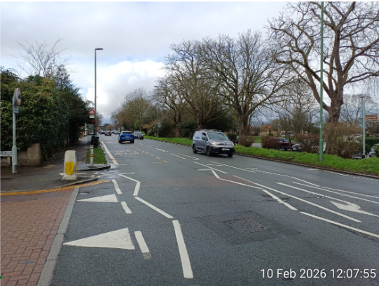 View from the pavement of Stafford Road