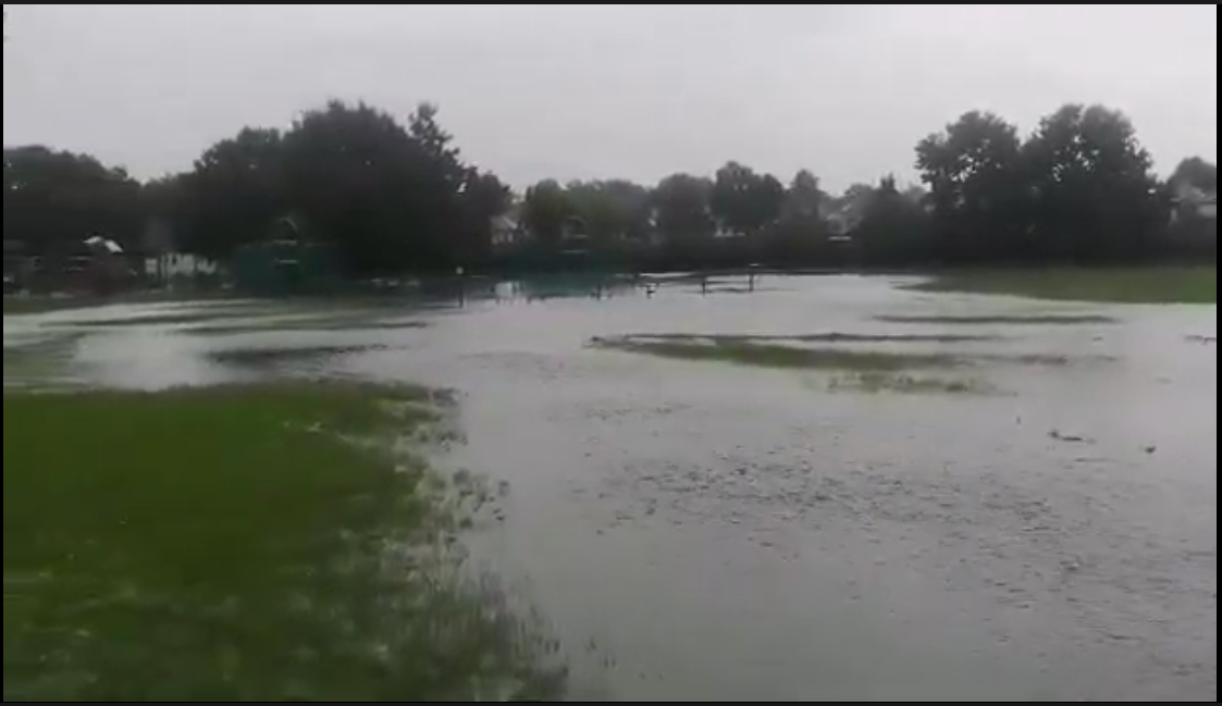 Flooding in Cuddington Recreation Ground