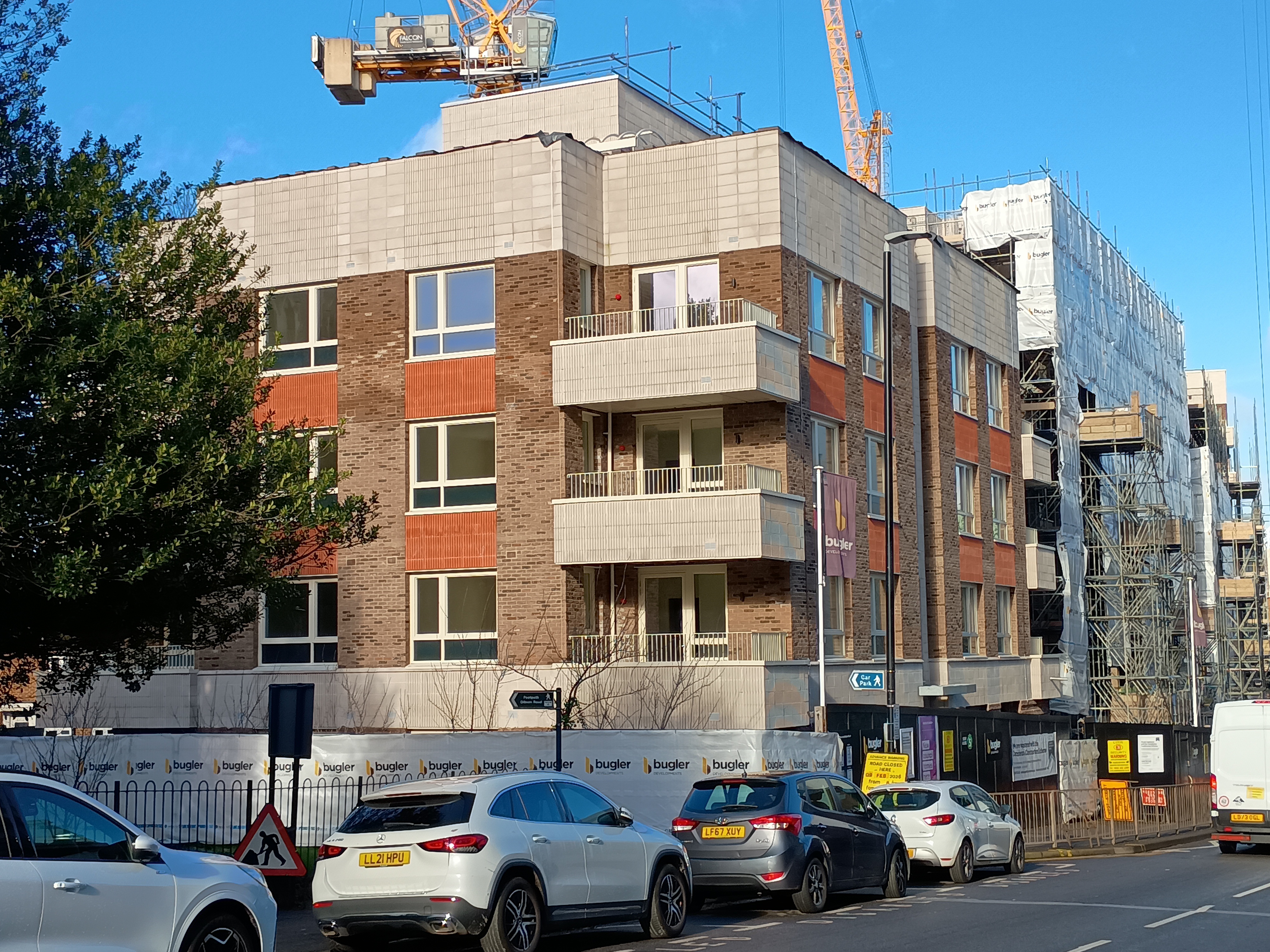 First of the new blocks to have the scafolding removed.