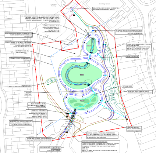 Layout of the flood alleviation scheme